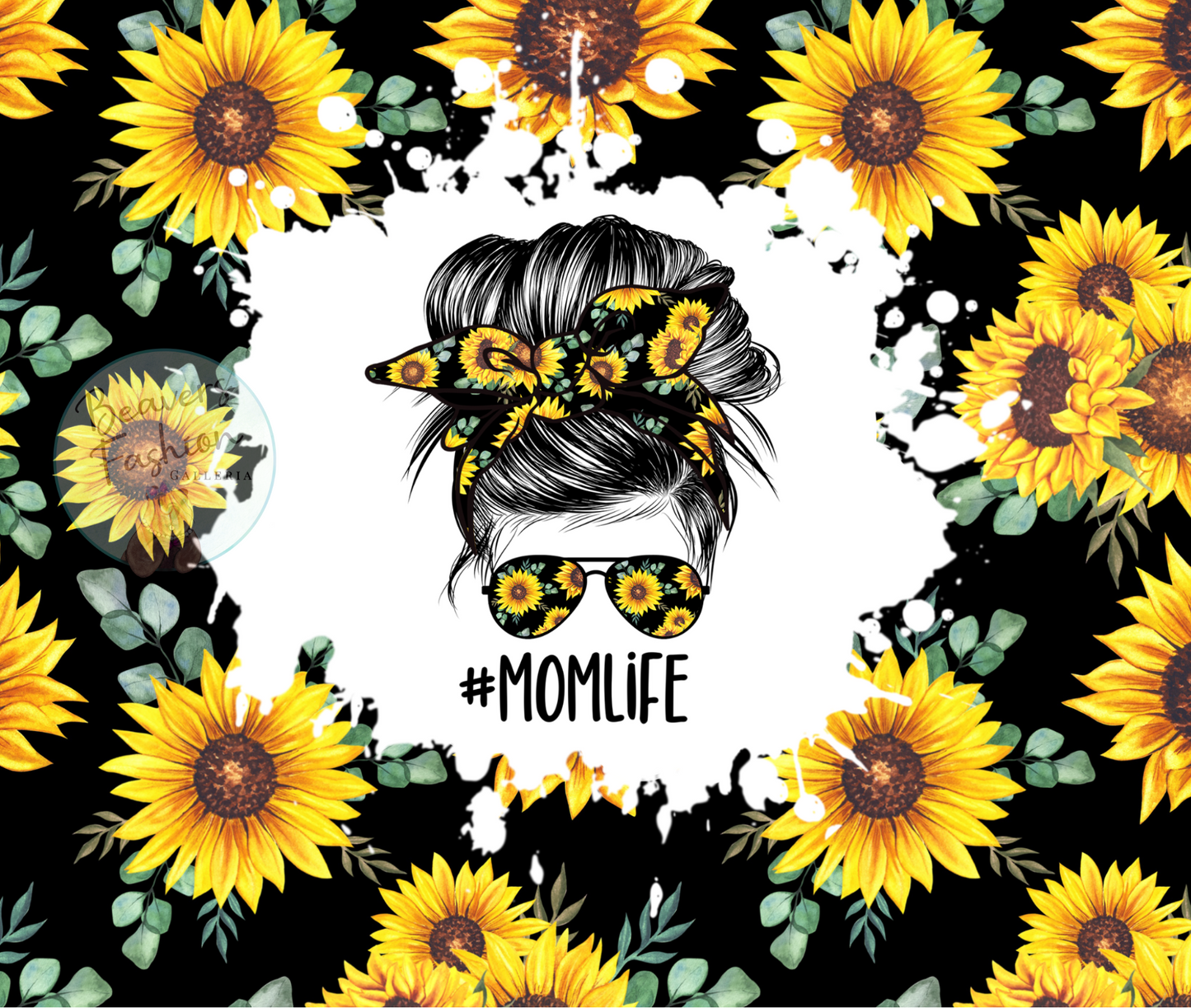 Sunflower #MomLife Tumbler