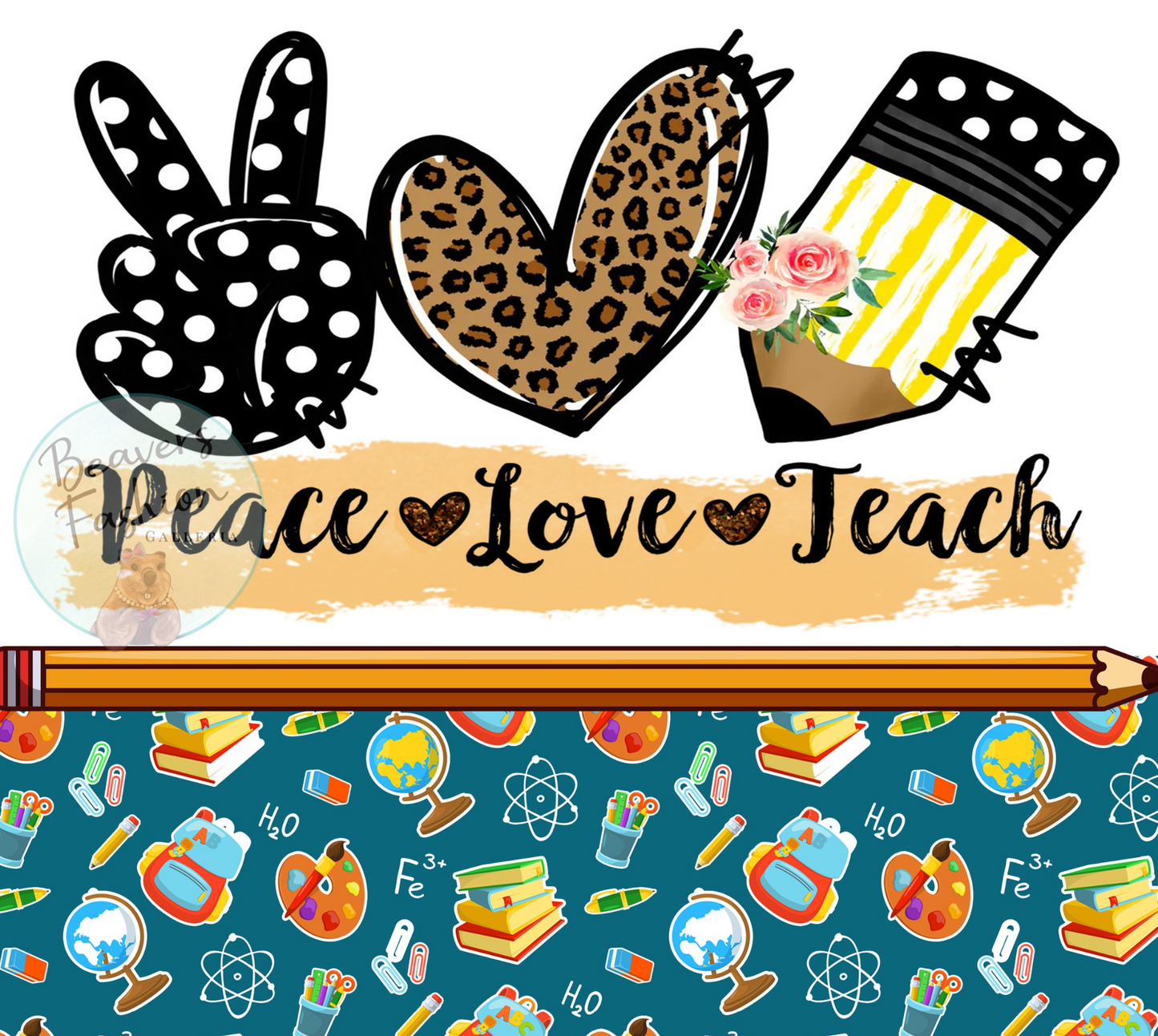 Peace Love Teach Tumbler