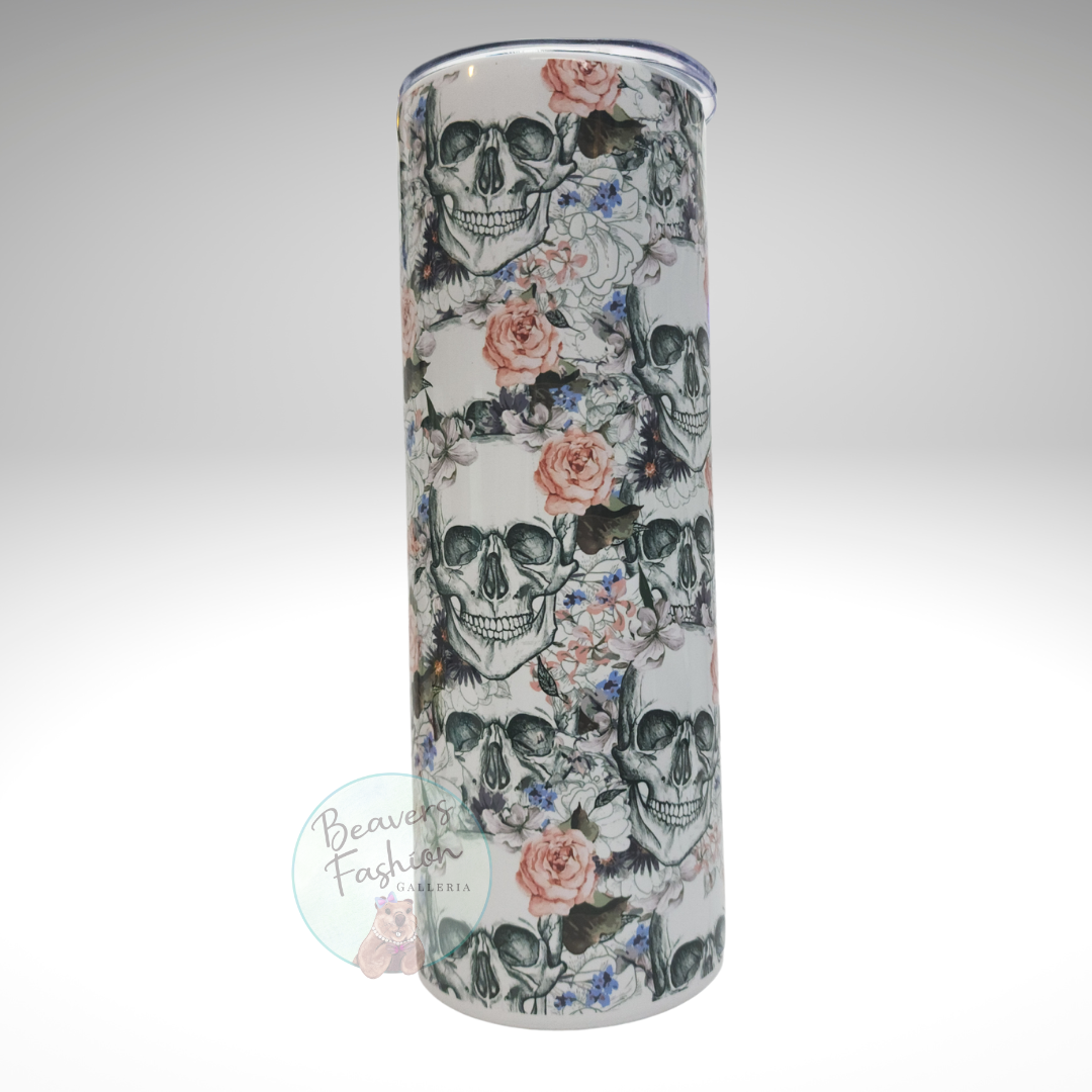 Flower Skull Tumbler