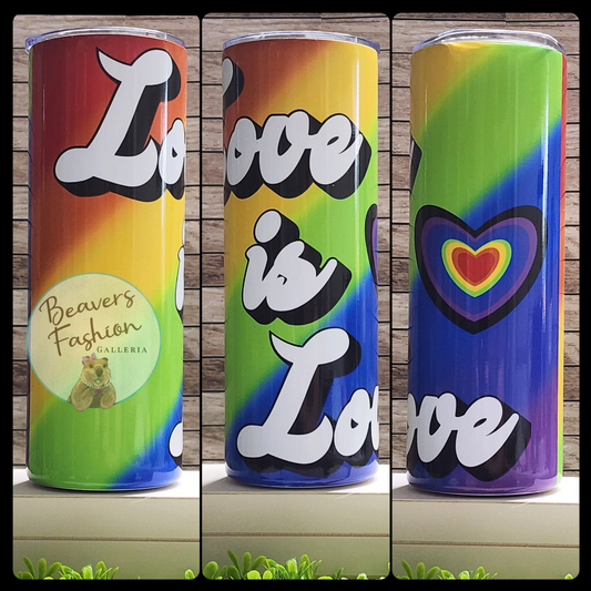 READY TO SHIP- 20 Ounce Tumbler Love Is Love