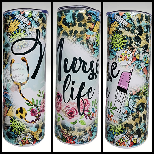 READY TO SHIP- 20 Ounce Tumbler Nurse Life