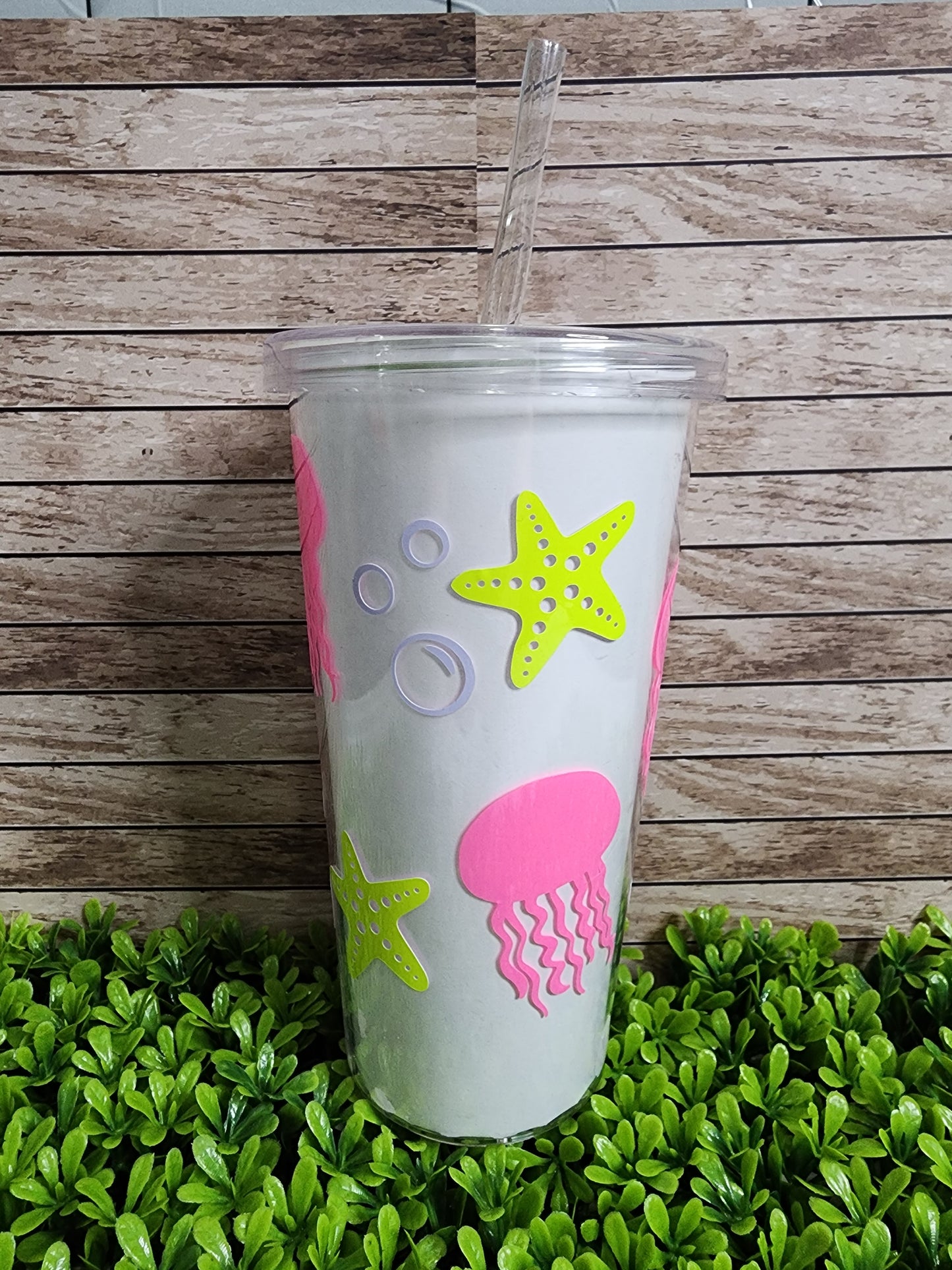 READY TO SHIP- Color Change Design Plastic Tumbler