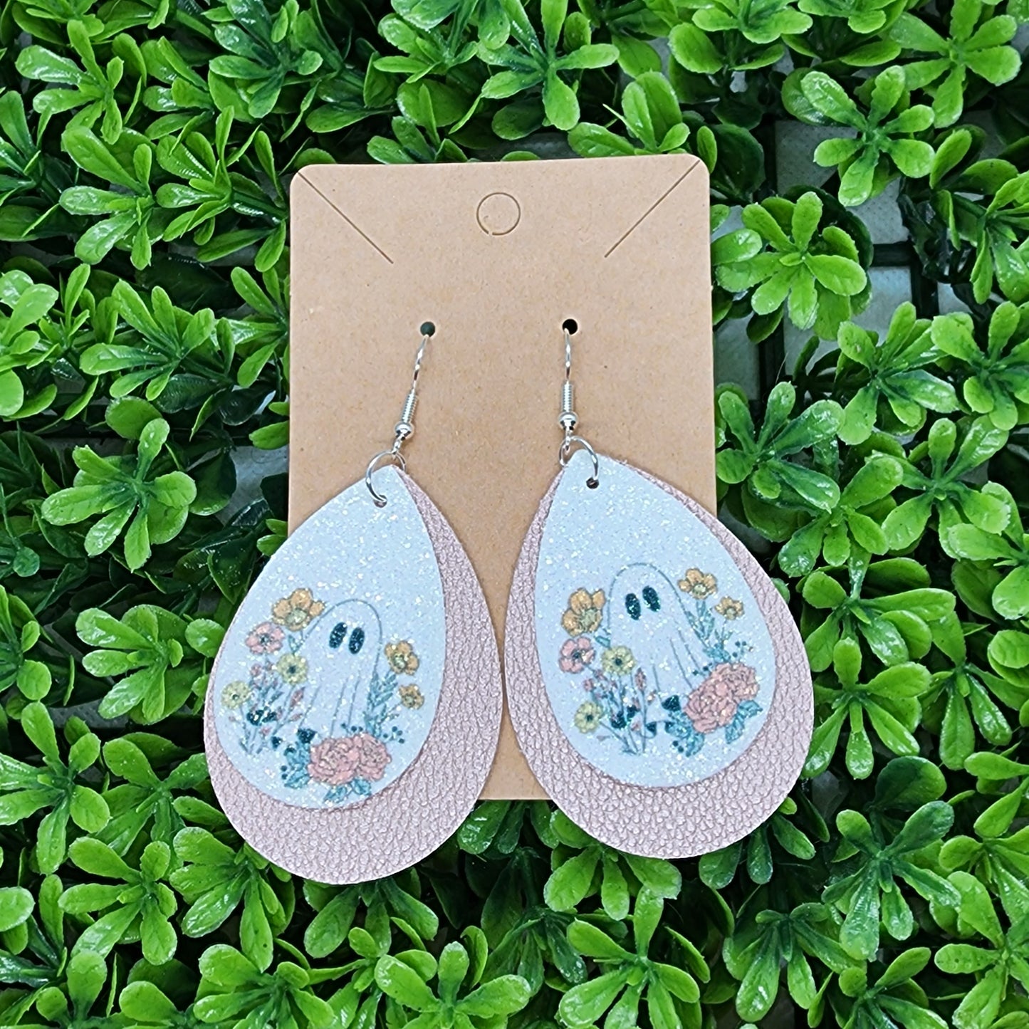 Faux Leather Glitter Sublimation Earrings