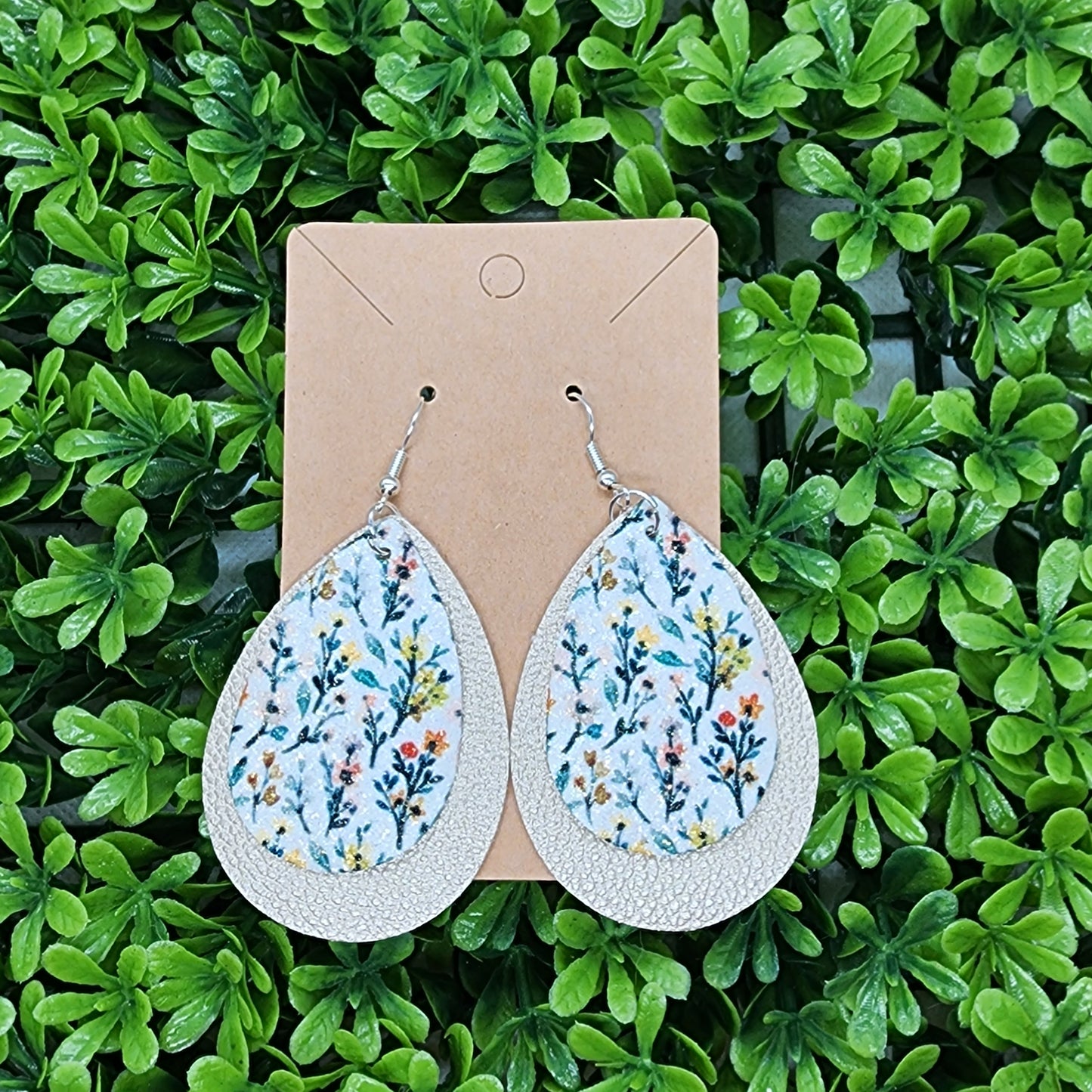 Faux Leather Glitter Sublimation Earrings