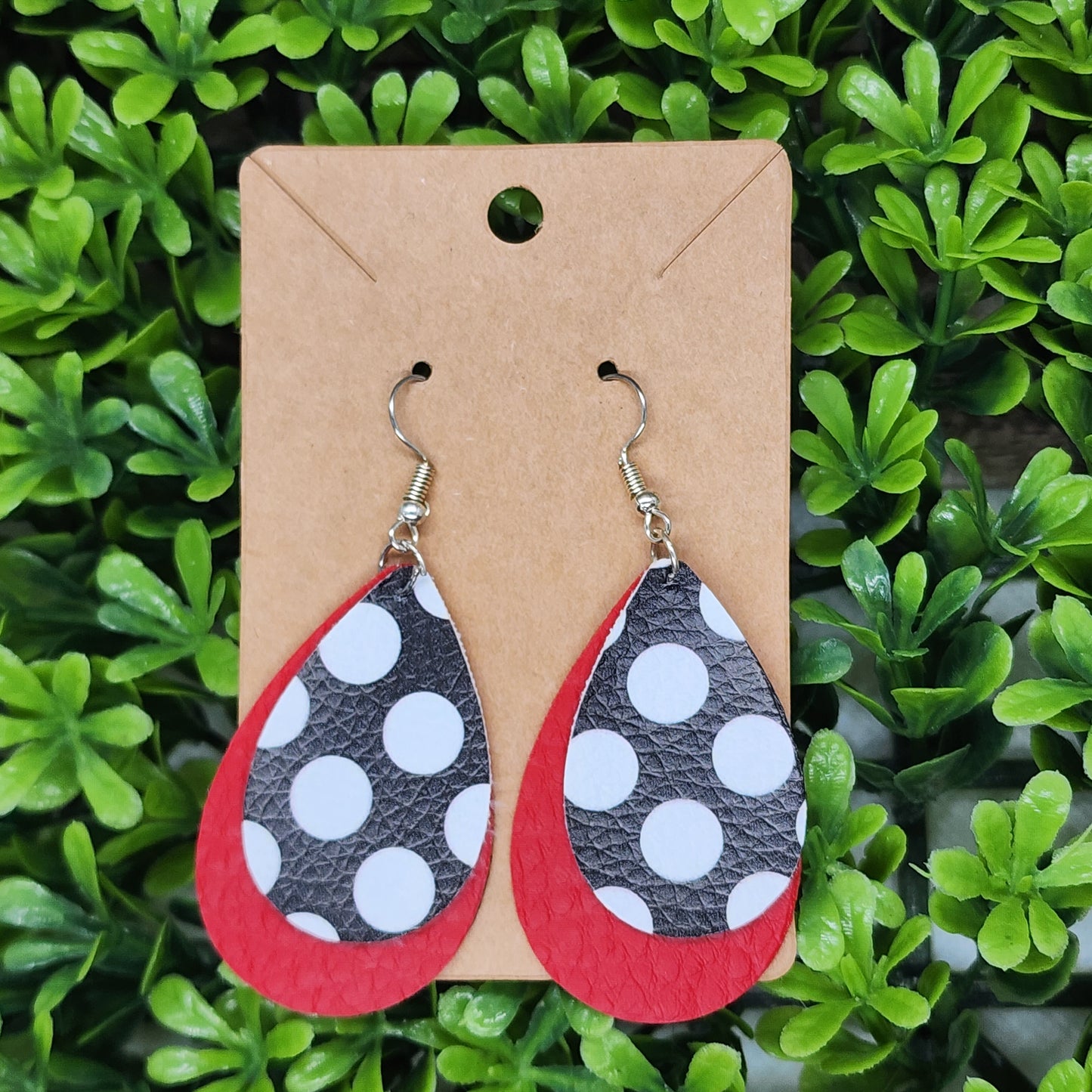 Tiered Faux Leather Earrings