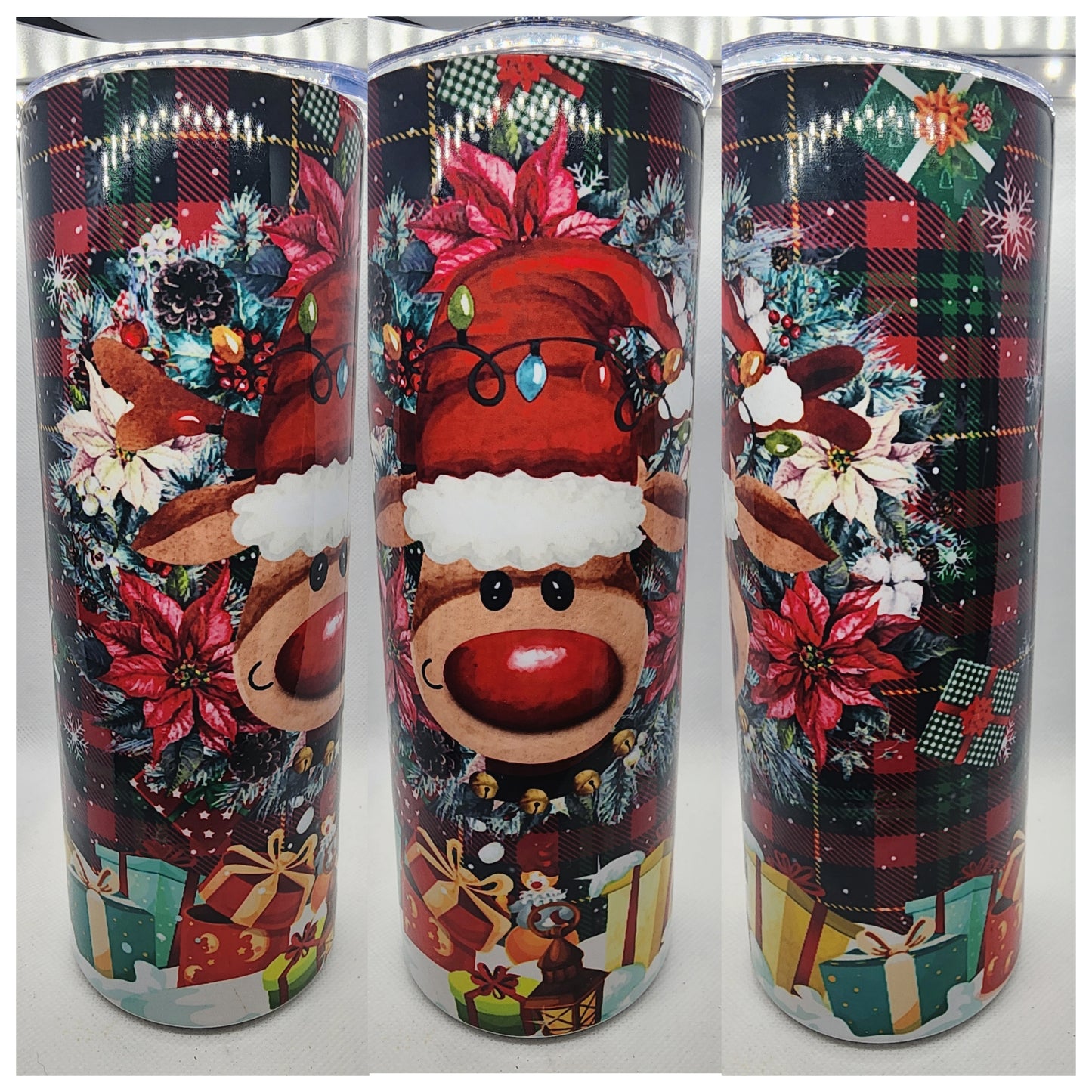 READY TO SHIP- 20 Ounce Tumbler Rudolph Reindeer