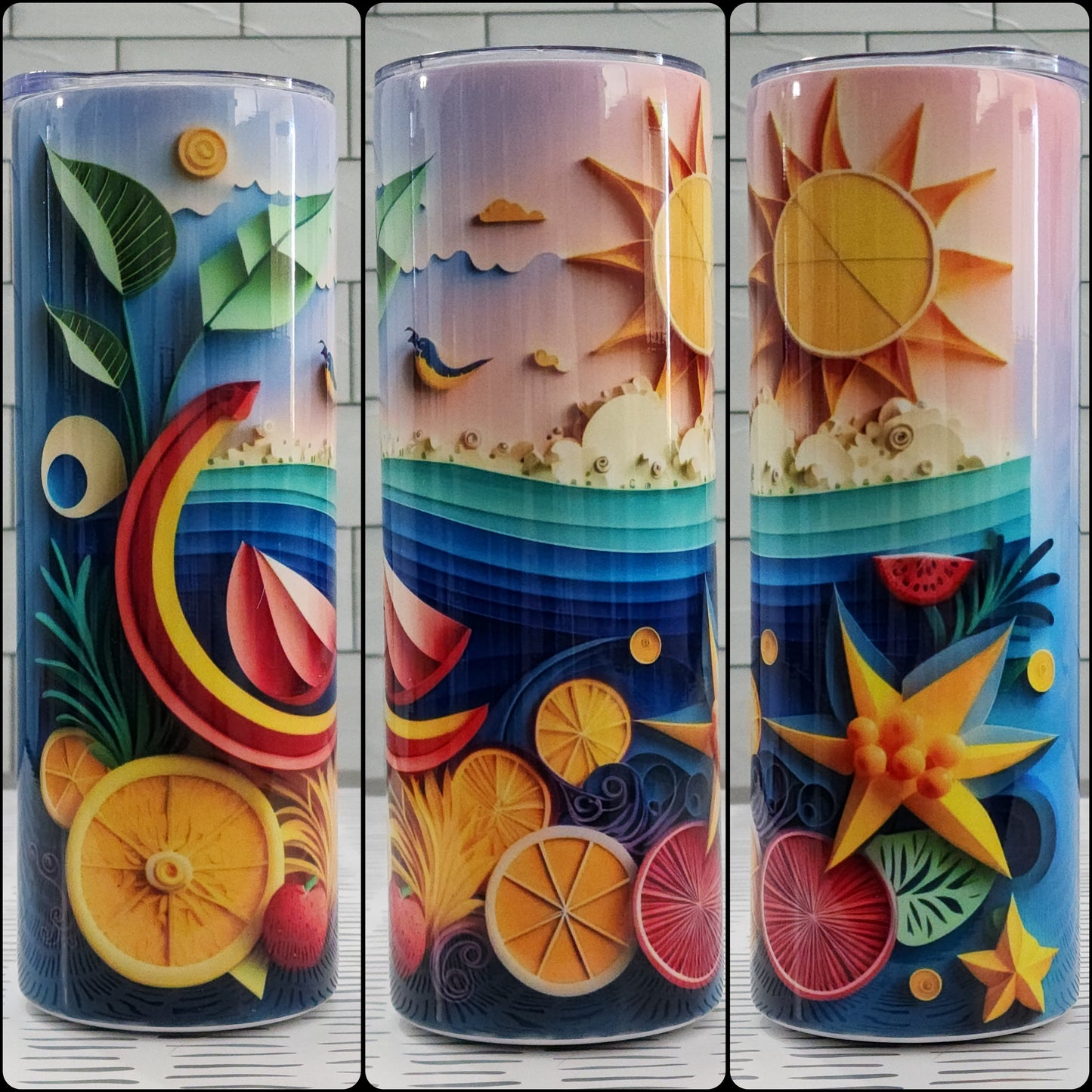 READY TO SHIP- 20 Ounce Tumbler 3D Summer