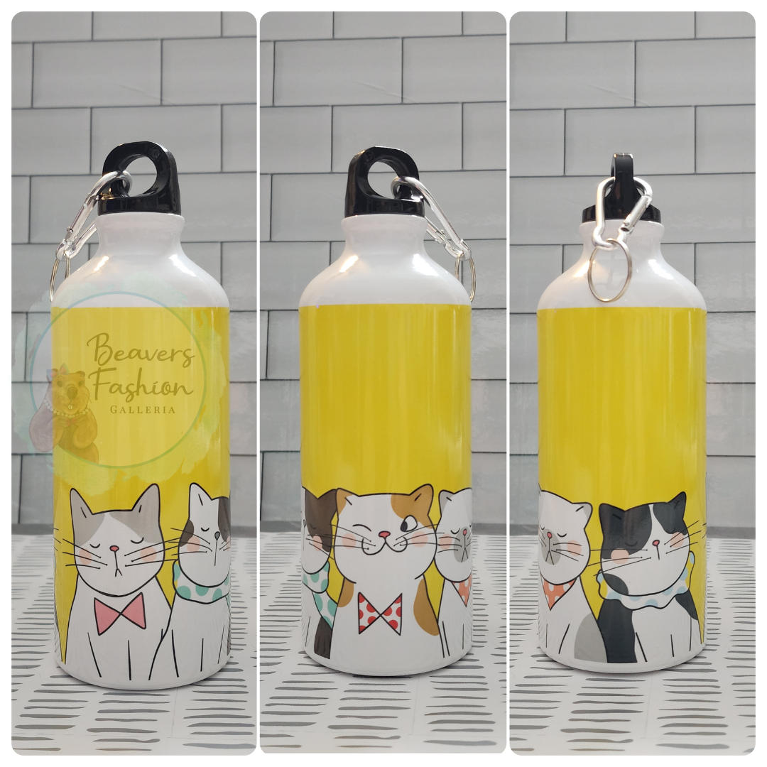 READY TO SHIP- Water Bottle Cats