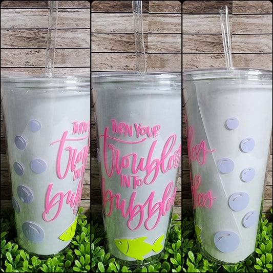 READY TO SHIP- Color Change Design Plastic Tumbler