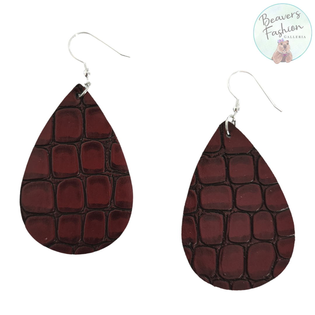 Alligator Tear Drop Earrings