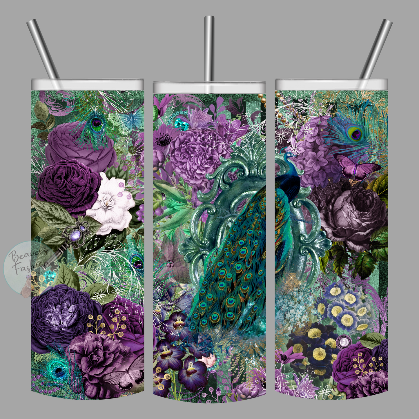 Victorian Peacock Tumbler
