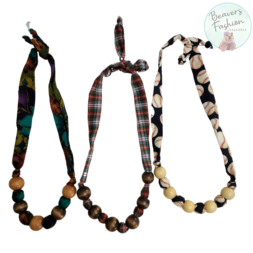 Beaded Fabric Necklace