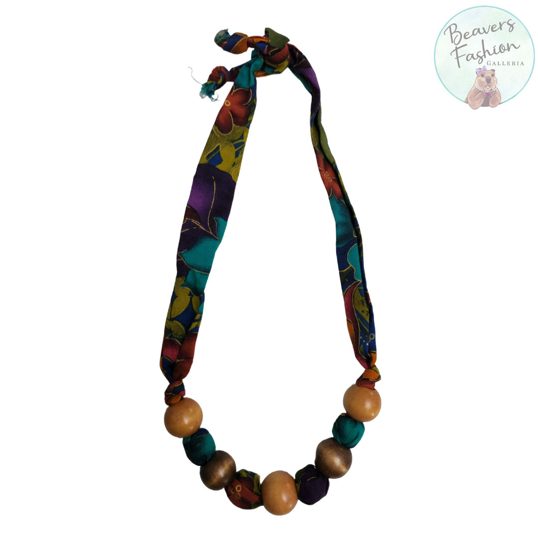 Beaded Fabric Necklace