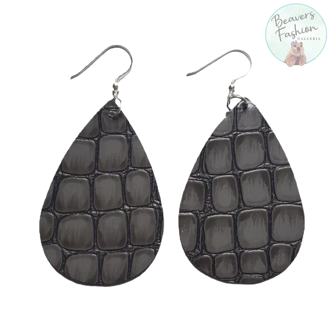 Alligator Tear Drop Earrings