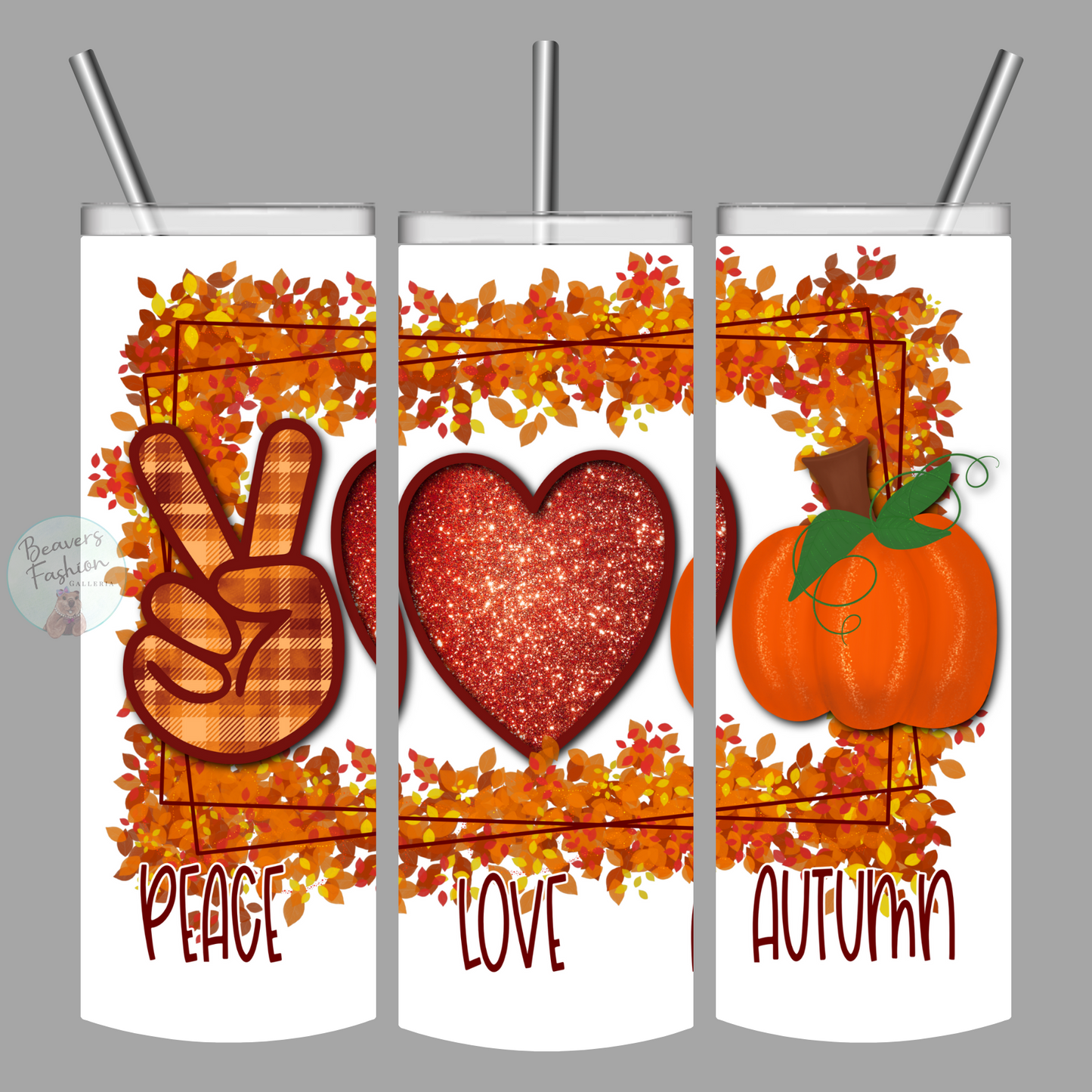 Peace Love Autumn Tumbler
