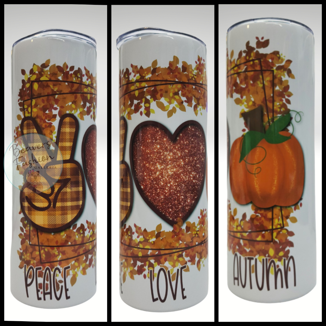 Peace Love Autumn Tumbler